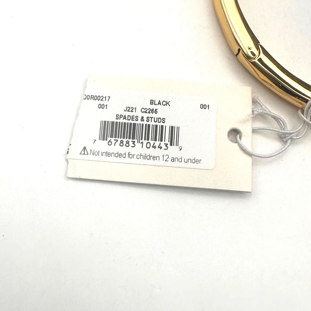 KATE SPADE Black Spades & Studs Cuff Bracelet Gold Plated Designer Bracelet - Picture 9 of 11